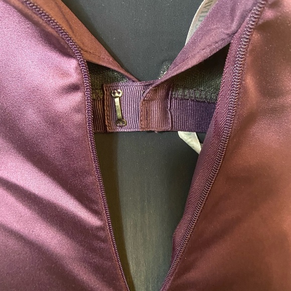 David’s Bridal Plum Purple Beaded Ruched Strapless Bridal Gown - Picture 9 of 15